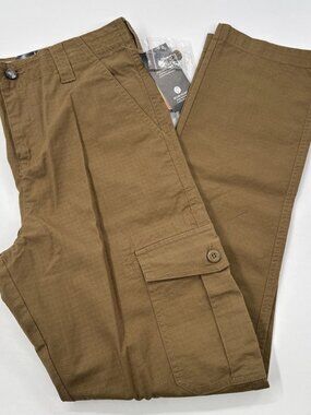 Ocean Coast Boys Cargo Pants 18 Brown Flex Waistband Tactical Stretch 31x31 NEW
